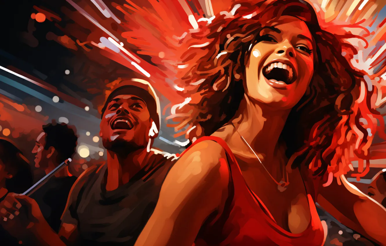 Photo wallpaper girl, joy, smile, people, digital art, AI art, The Art of Artificial Intelligence, neural network