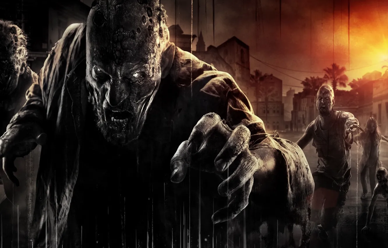 Photo wallpaper Sunset, Home, Look, Zombies, The situation, Techland, Warner Bros. Interactive Entertainment, Dying Light