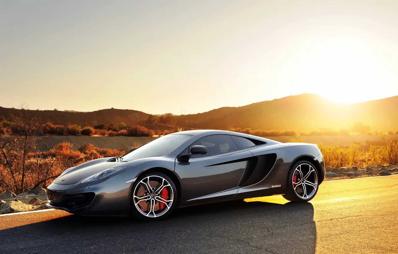 Photo wallpaper car, grey, sport, McLaren, sport, supercar, cars, Kar