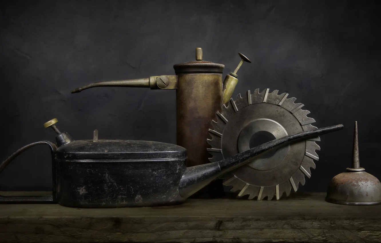 Photo wallpaper metal, the dark background, creative, background, kettle, lake, Board, pitcher