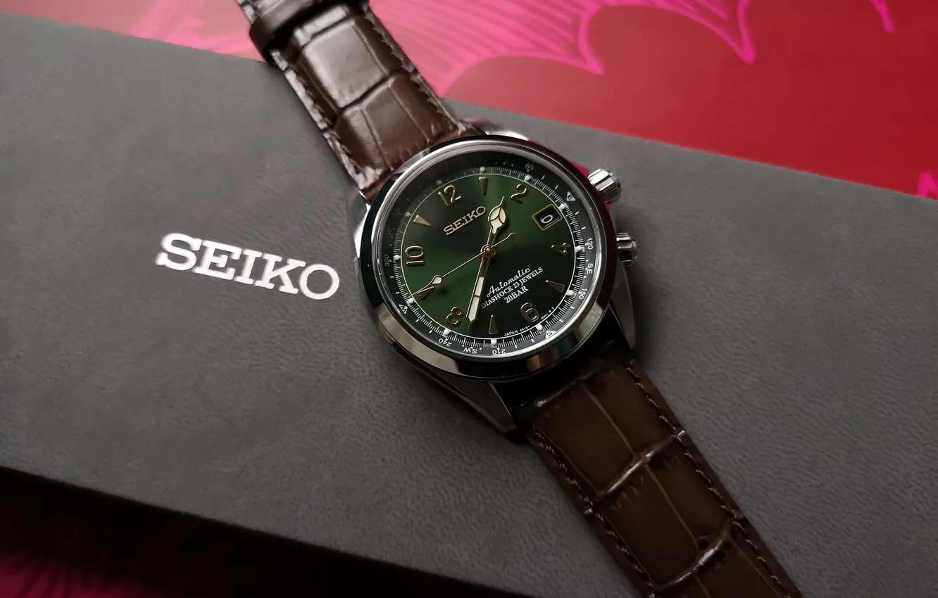 Photo wallpaper macro, style, watch, box, Seiko, Seiko Alpinist