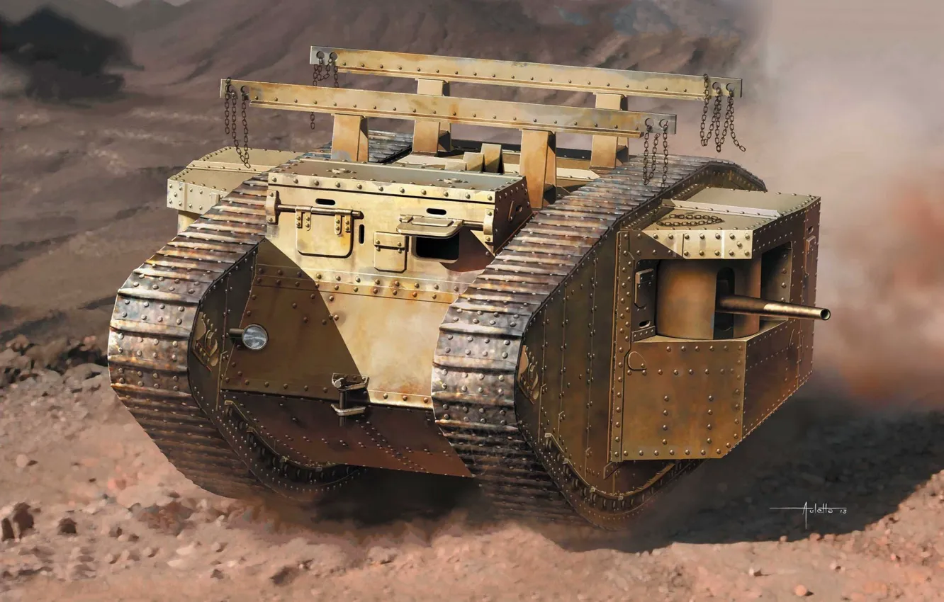 Photo wallpaper UK, Tank, Infantry tank, WWI, Heavy Tank, Mark I, "Male"