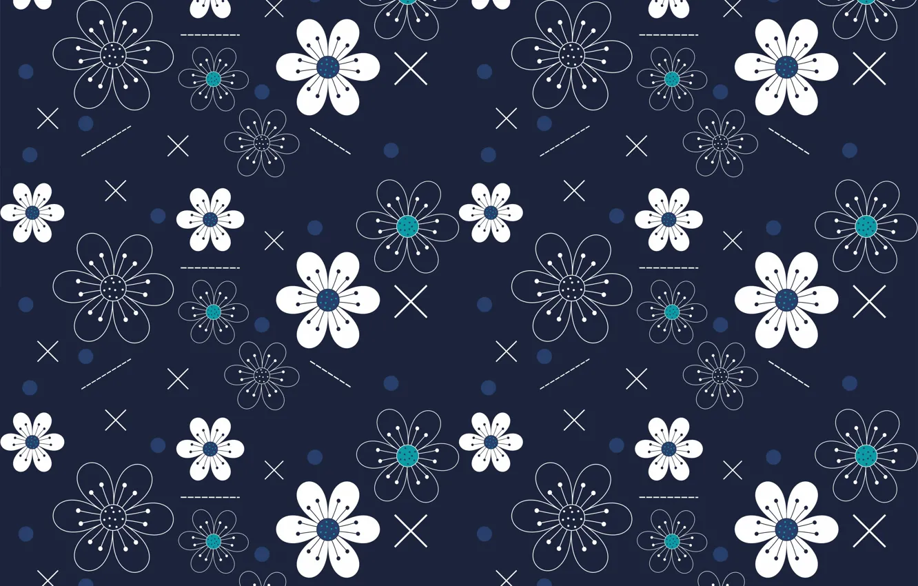 Photo wallpaper flowers, texture, blue background