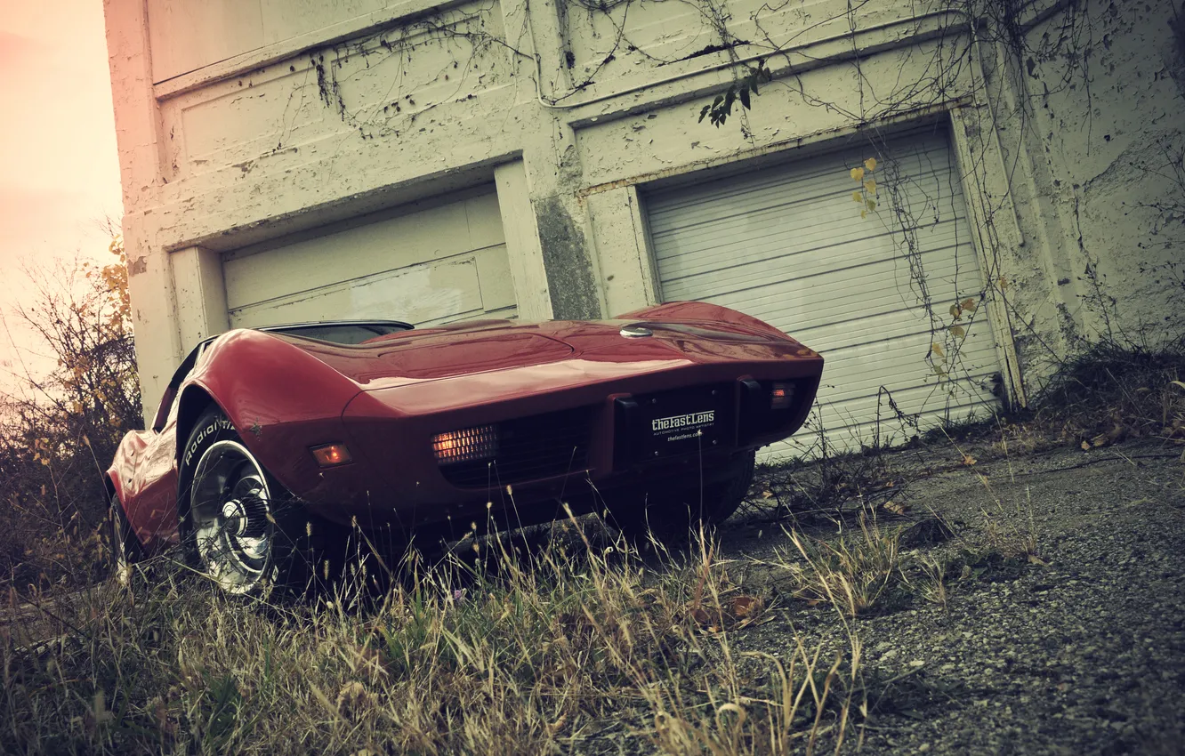 Photo wallpaper red, Corvette, Chevrolet, muscle