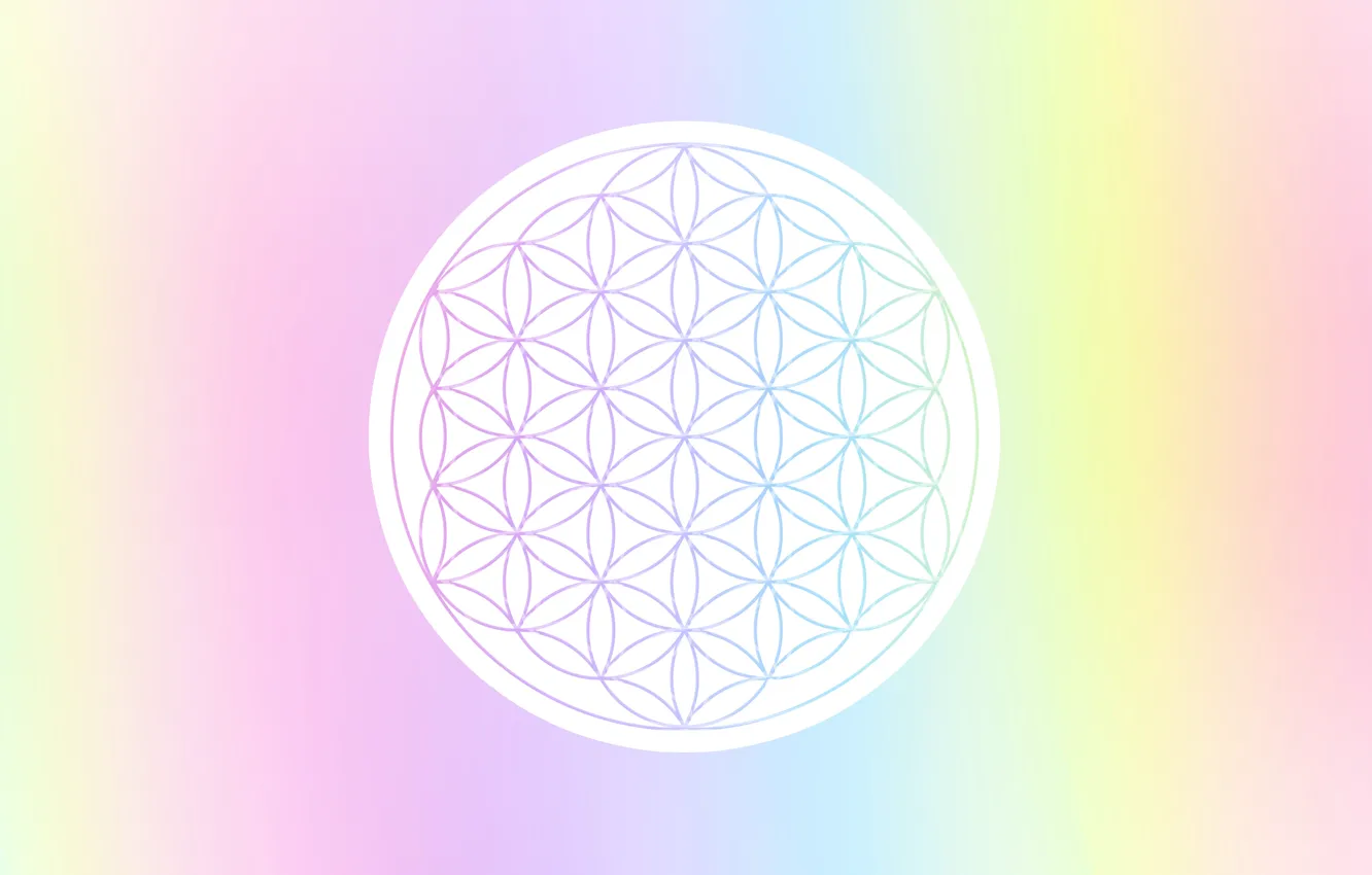 Photo wallpaper colorful, geometry, sacred, pastel colors, pastel color, sacred geometry, flower of life, the flower of …