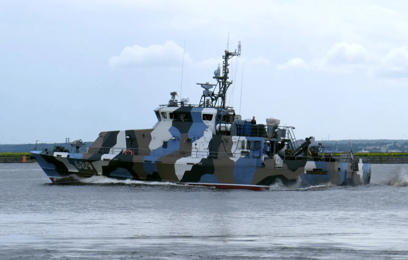 Photo wallpaper camouflage, anti-sabotage boat, Rook