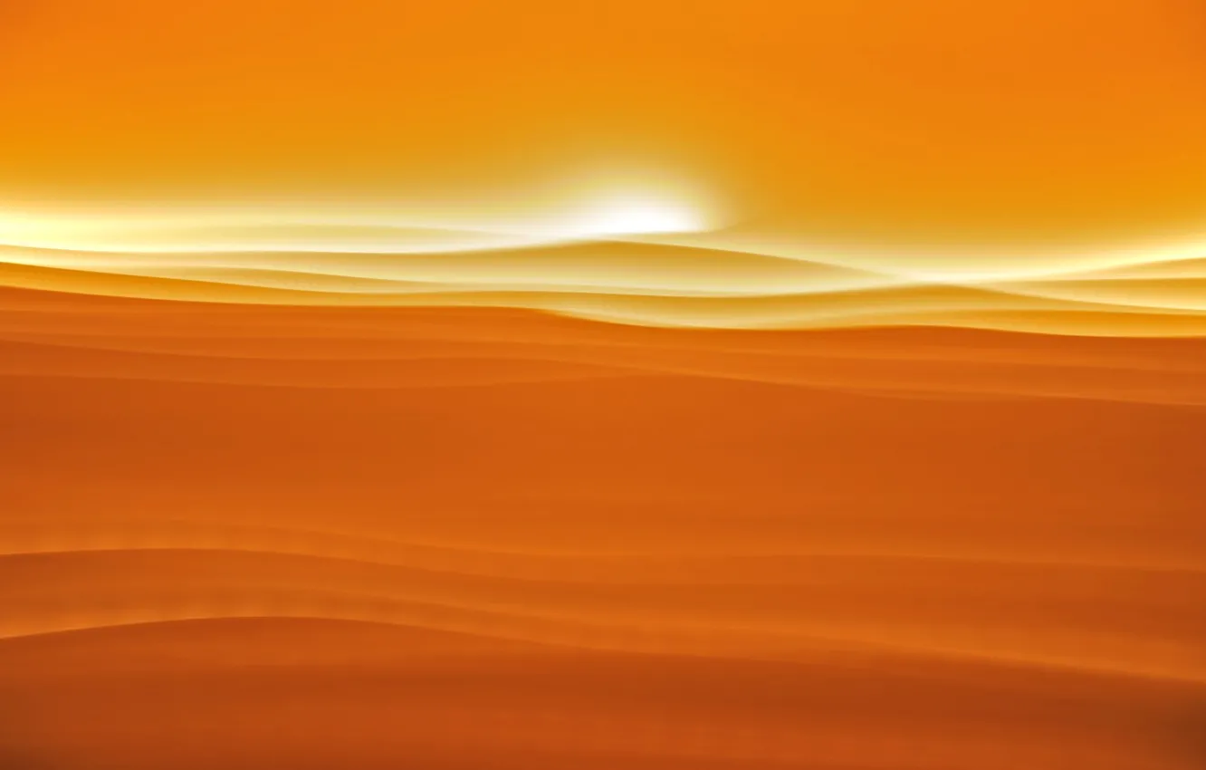 Photo wallpaper sand, the sky, light, line, sunset, desert