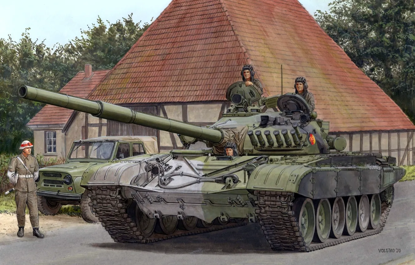 Photo wallpaper Germany, Tank, NVA, T-72, Tankers, DDR, T-72M1