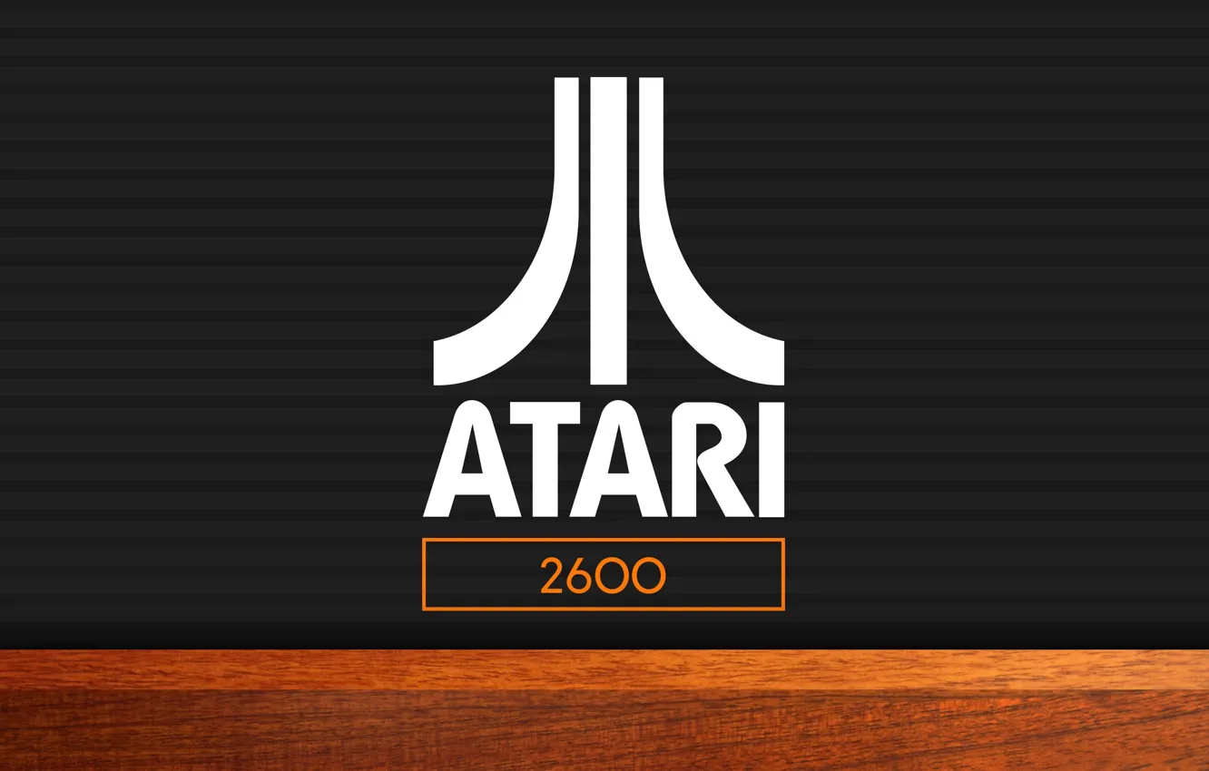 Photo wallpaper logo, game, wood, Atari, Atari 2600