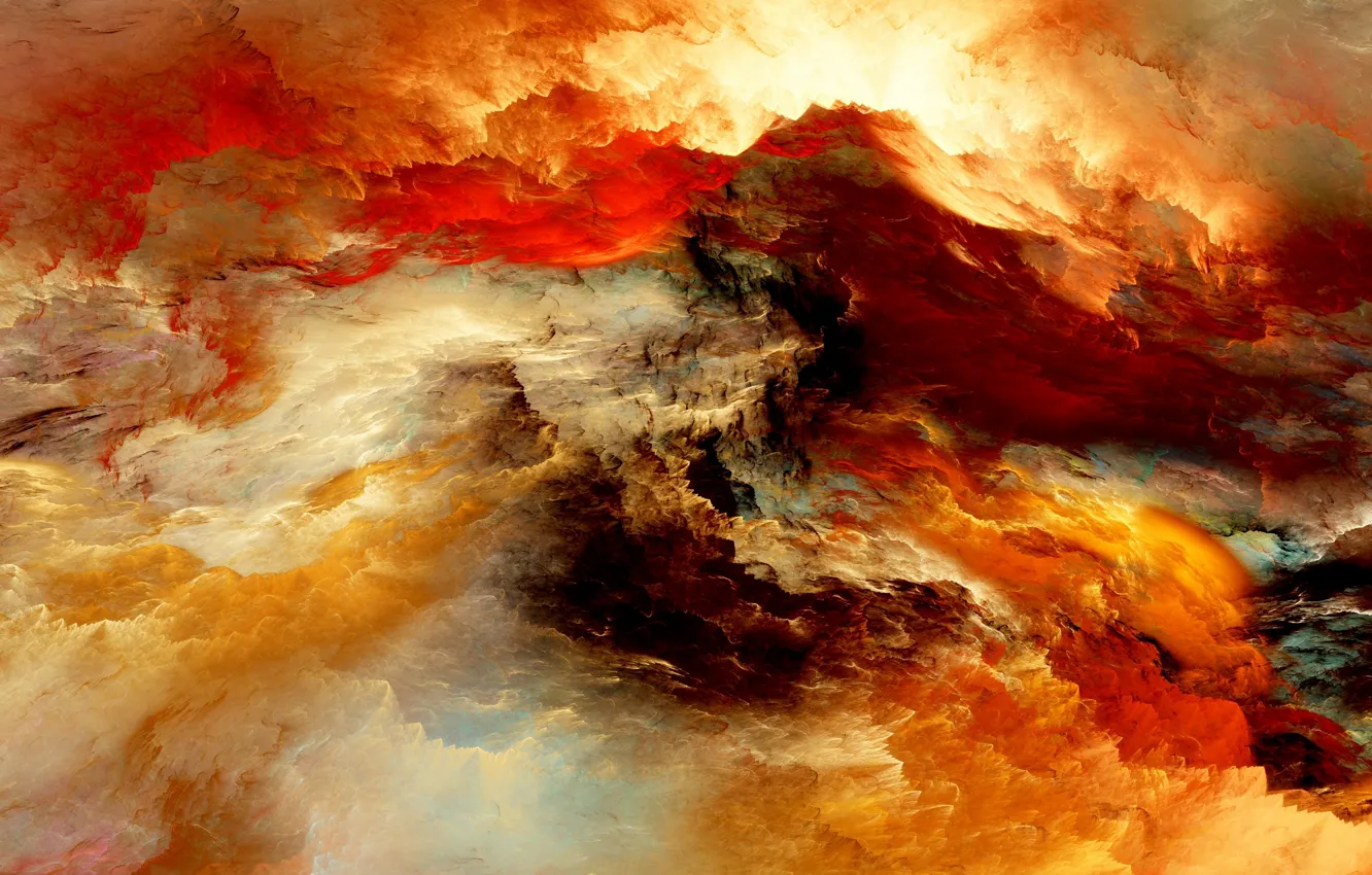 Photo wallpaper clouds, yellow, red, clouds, abstraction, color, divorce, brown