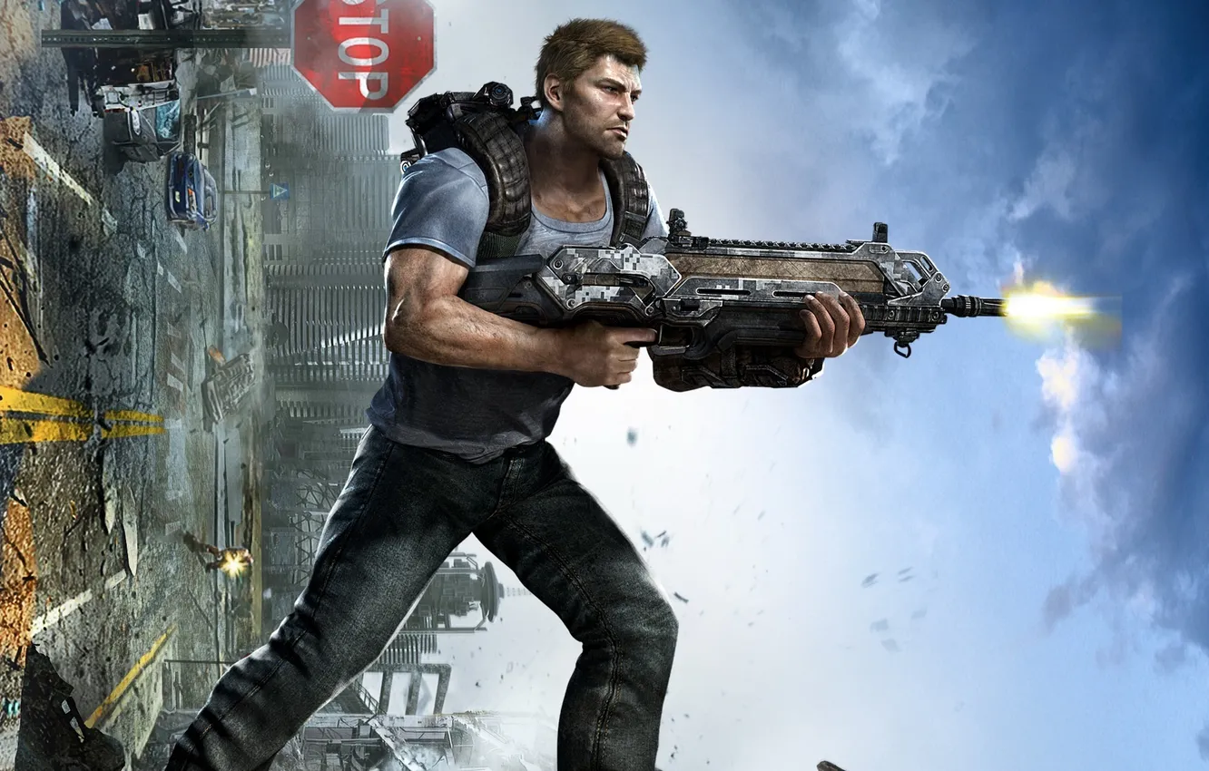 Photo wallpaper war, the game, machine, Inverted, guy, game, wallpapers, xbox360