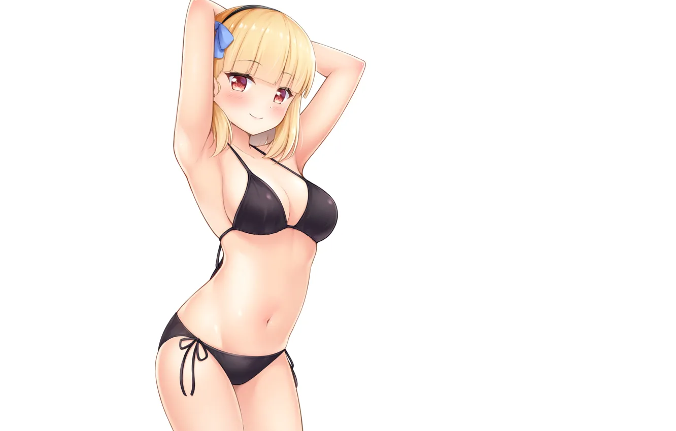 Photo wallpaper kawaii, girl, sexy, black, boobs, anime, blonde, breasts