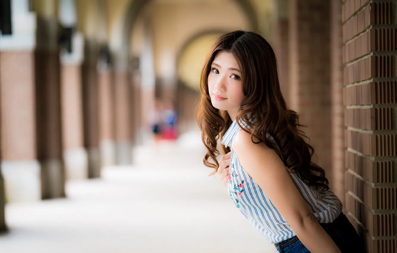 Photo wallpaper girl, Asian, cutie