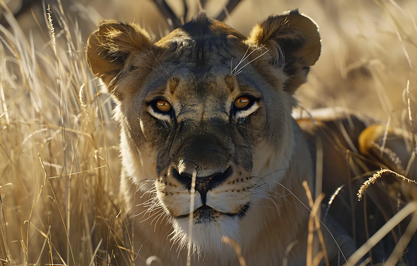 Photo wallpaper field, grass, look, face, light, nature, portrait, spikelets