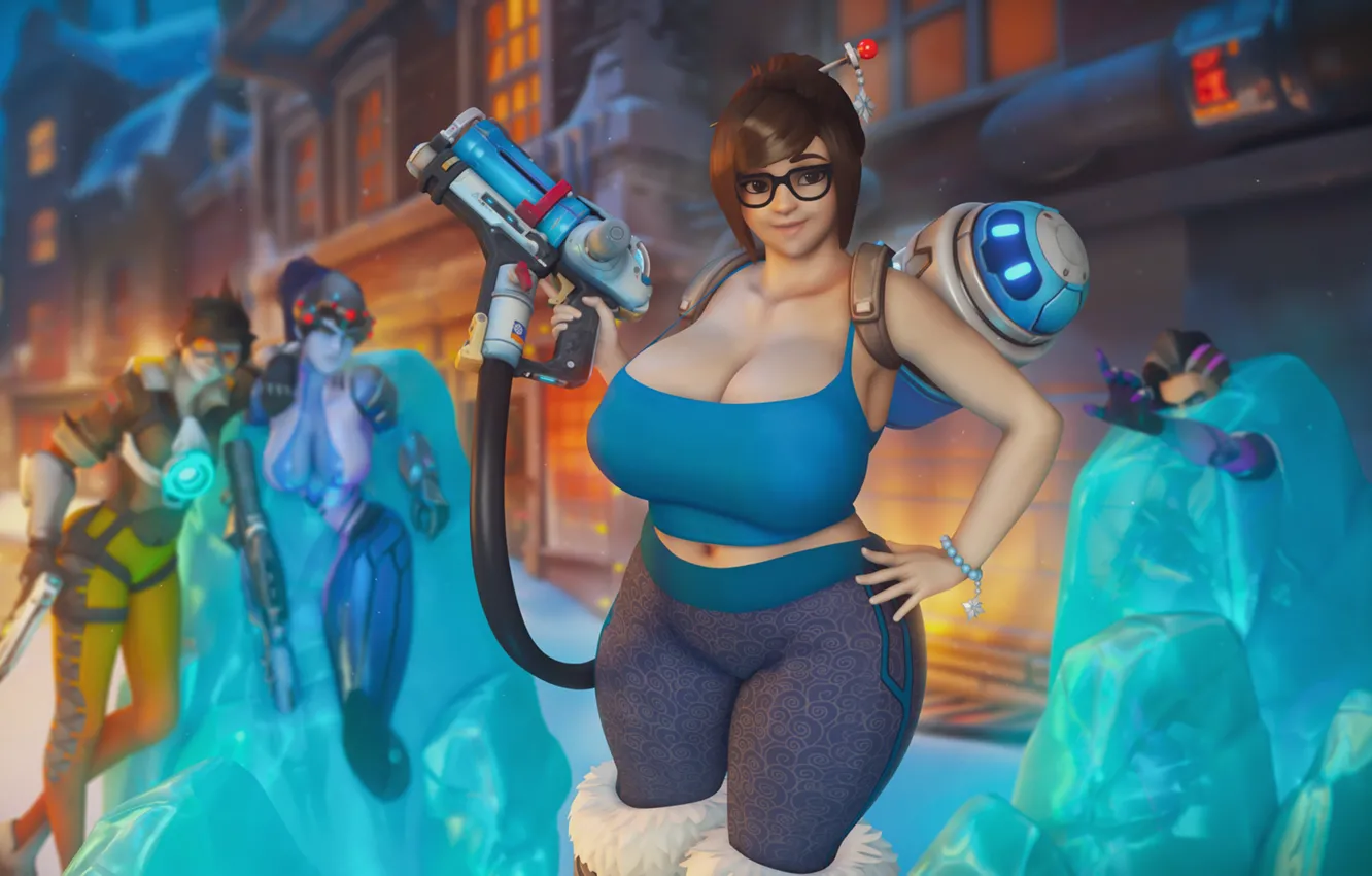 Photo wallpaper chest, girl, body, Tits, blizzard, Mei, Overwatch, Mei-Ling Zhou