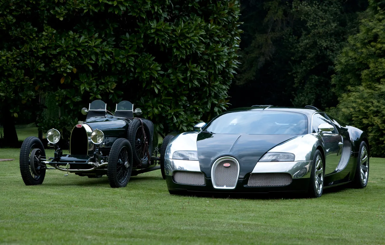 Photo wallpaper nature, black, Bugatti Veyron, bugatti grand prix