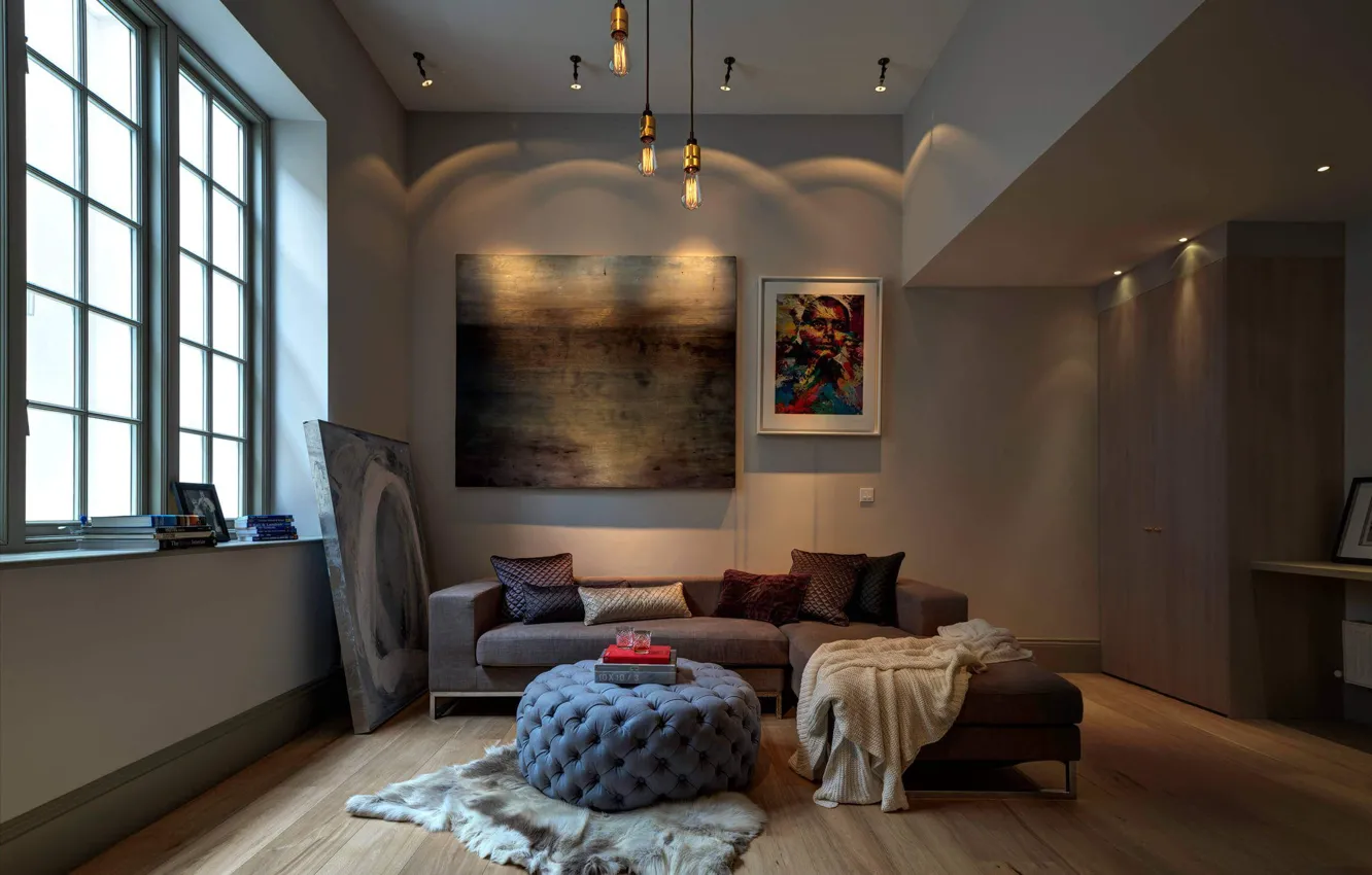 Photo wallpaper design, style, interior, living room