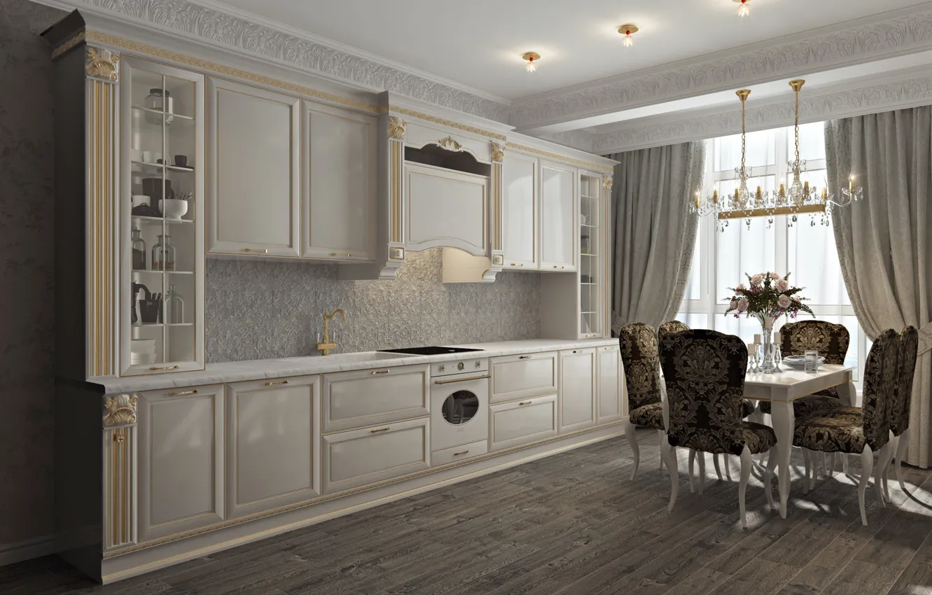 Photo wallpaper furniture, interior, kitchen, the room, Private flat - Gelendzhik