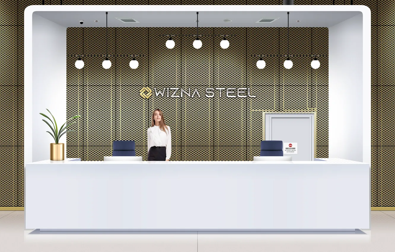 Photo wallpaper woman, Reception, reception desk