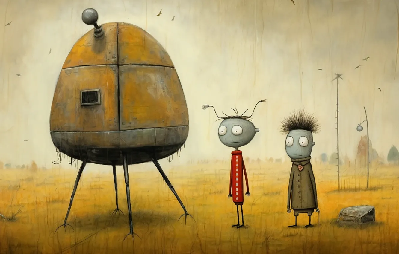 Photo wallpaper background, figure, space ship, Martin Sercombe