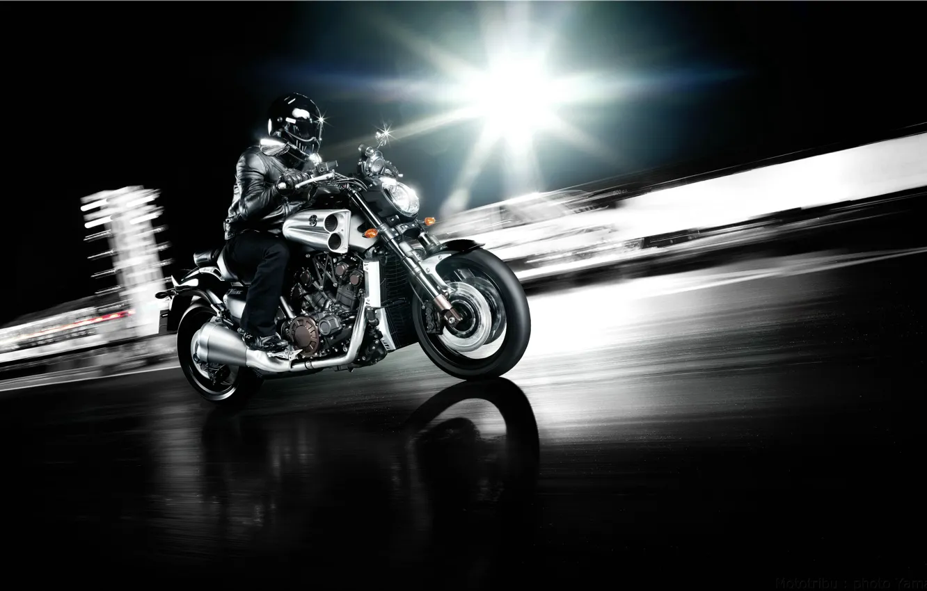 Photo wallpaper Yamaha, Speed, Moto, VMAX, Powercruiser, Powerbike