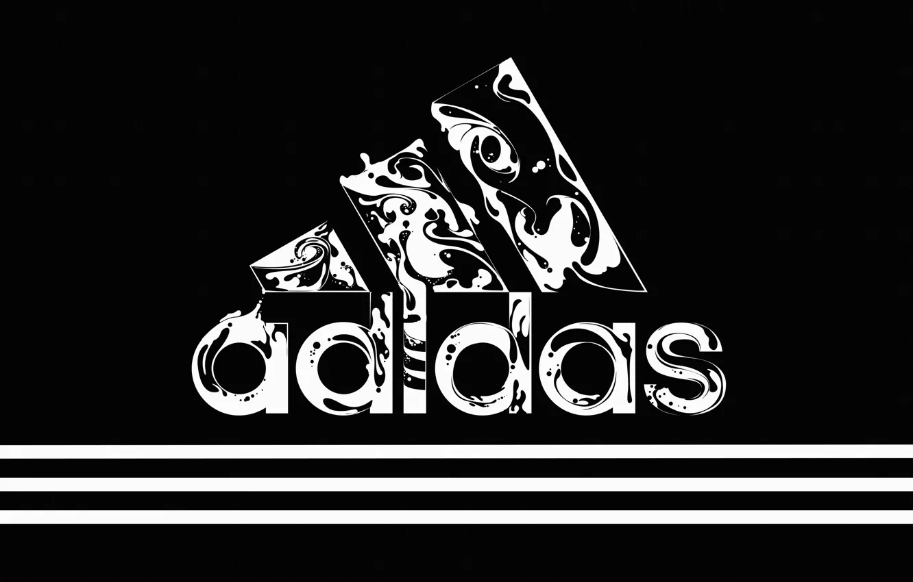 Photo wallpaper style, strip, background, black, logo, Adidas, Adidas