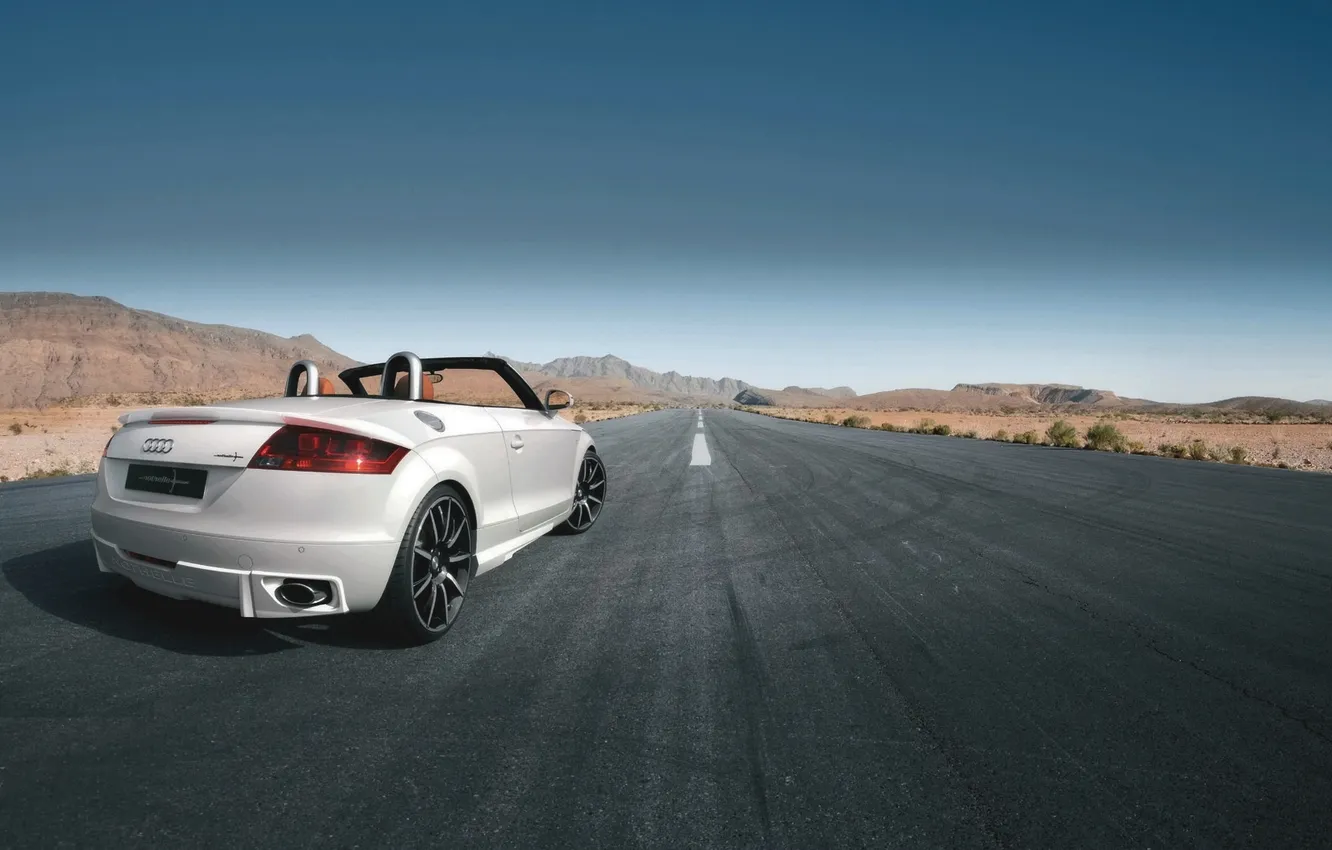 Photo wallpaper road, white, the sky, Audi, Audi, desert, day, ABBOT