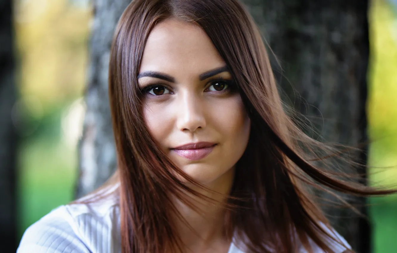 Photo wallpaper look, girl, face, hair, portrait, Maxim Orlovsky