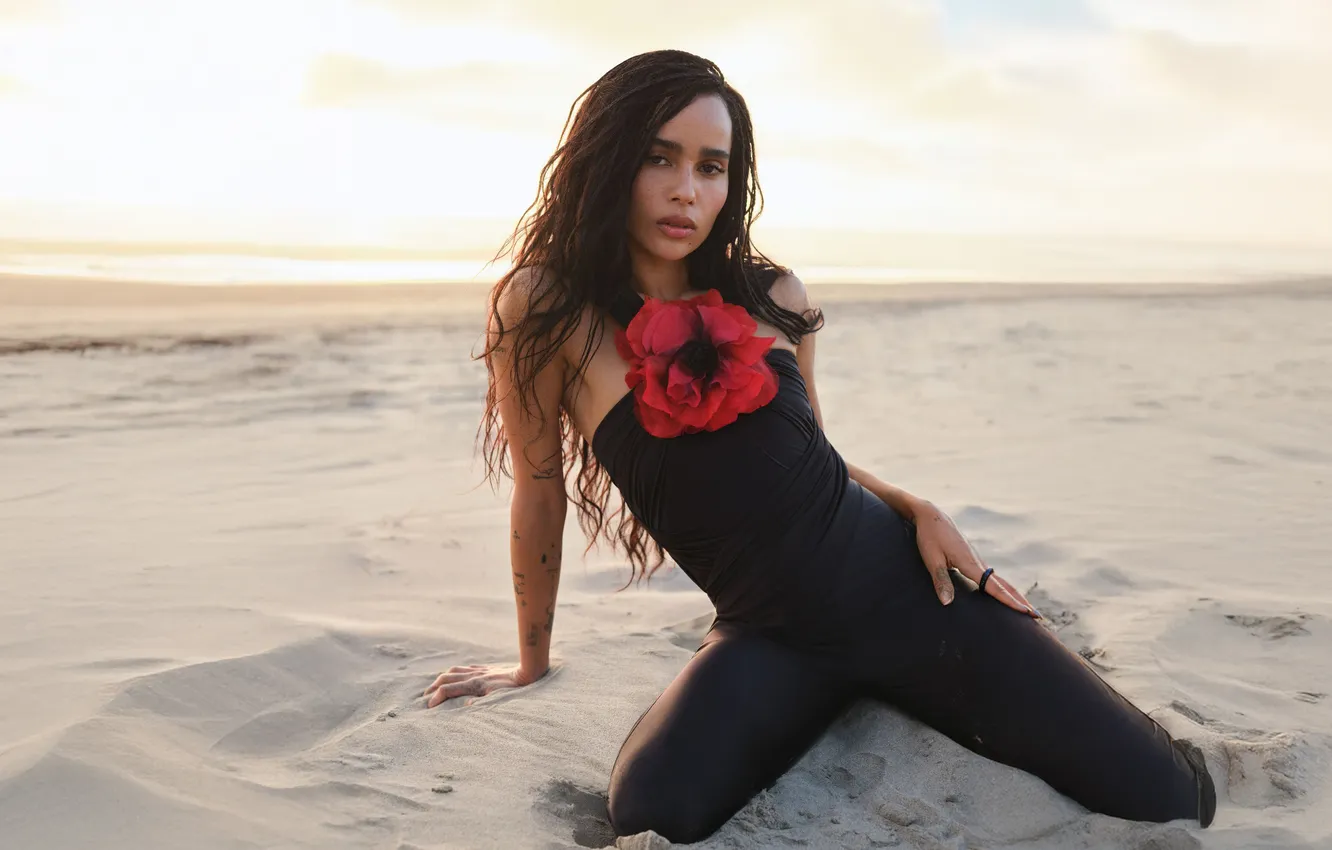Photo wallpaper girl, beautiful, model, singer, sweet, Zoe Kravitz