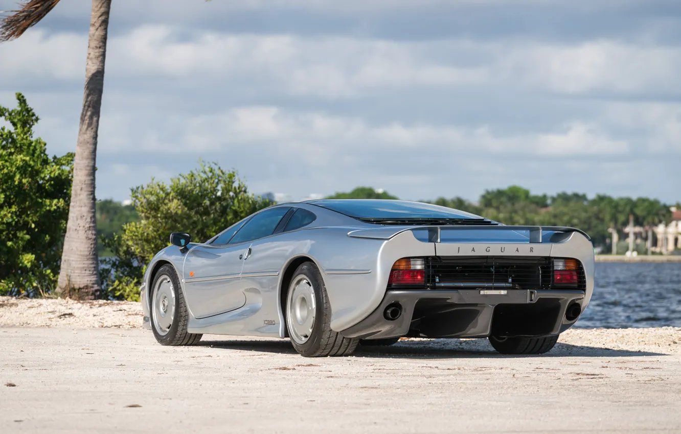 Photo wallpaper Jaguar, silver, supercar, Jaguar XJ220