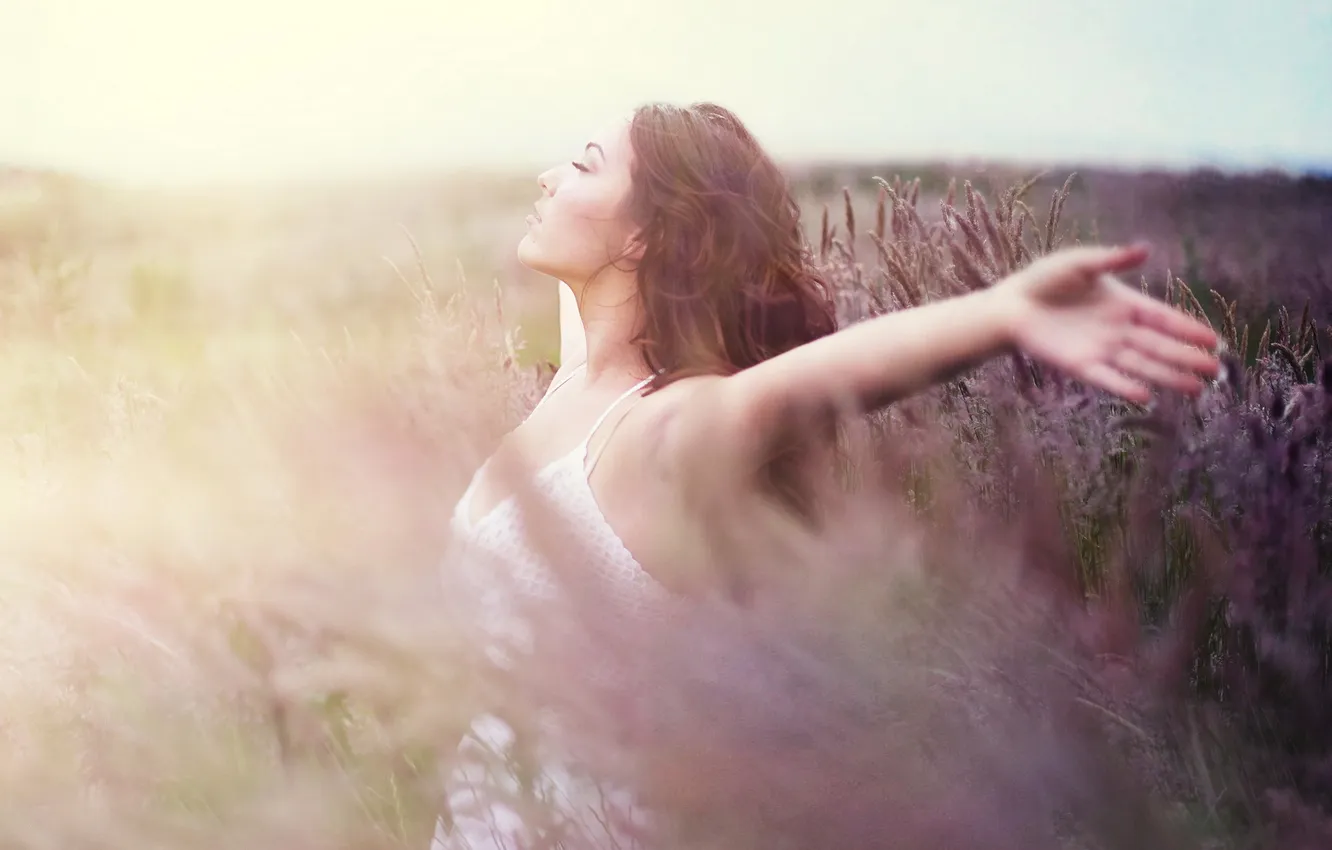 Photo wallpaper freedom, girl, background