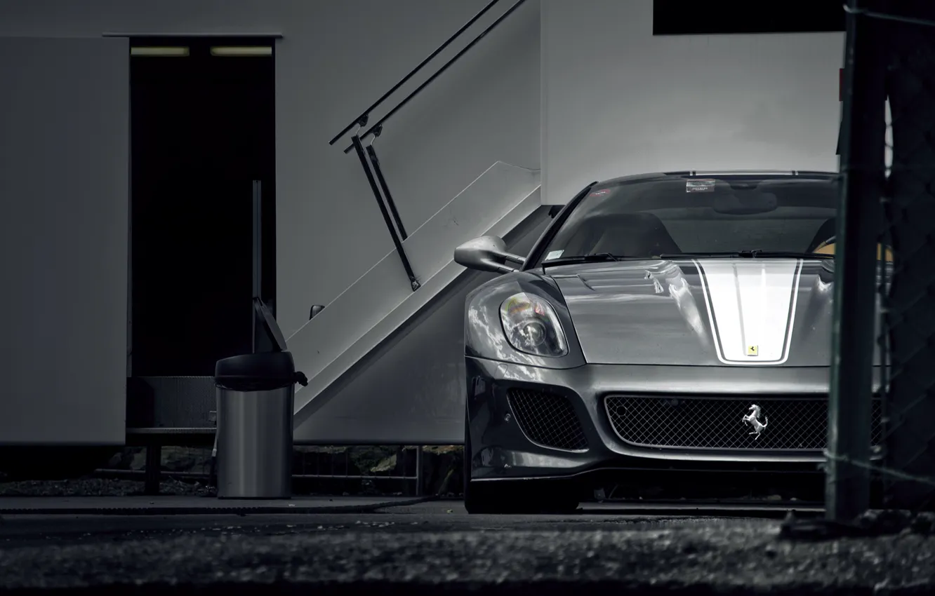 Photo wallpaper Ferrari, silver, 599, GTO