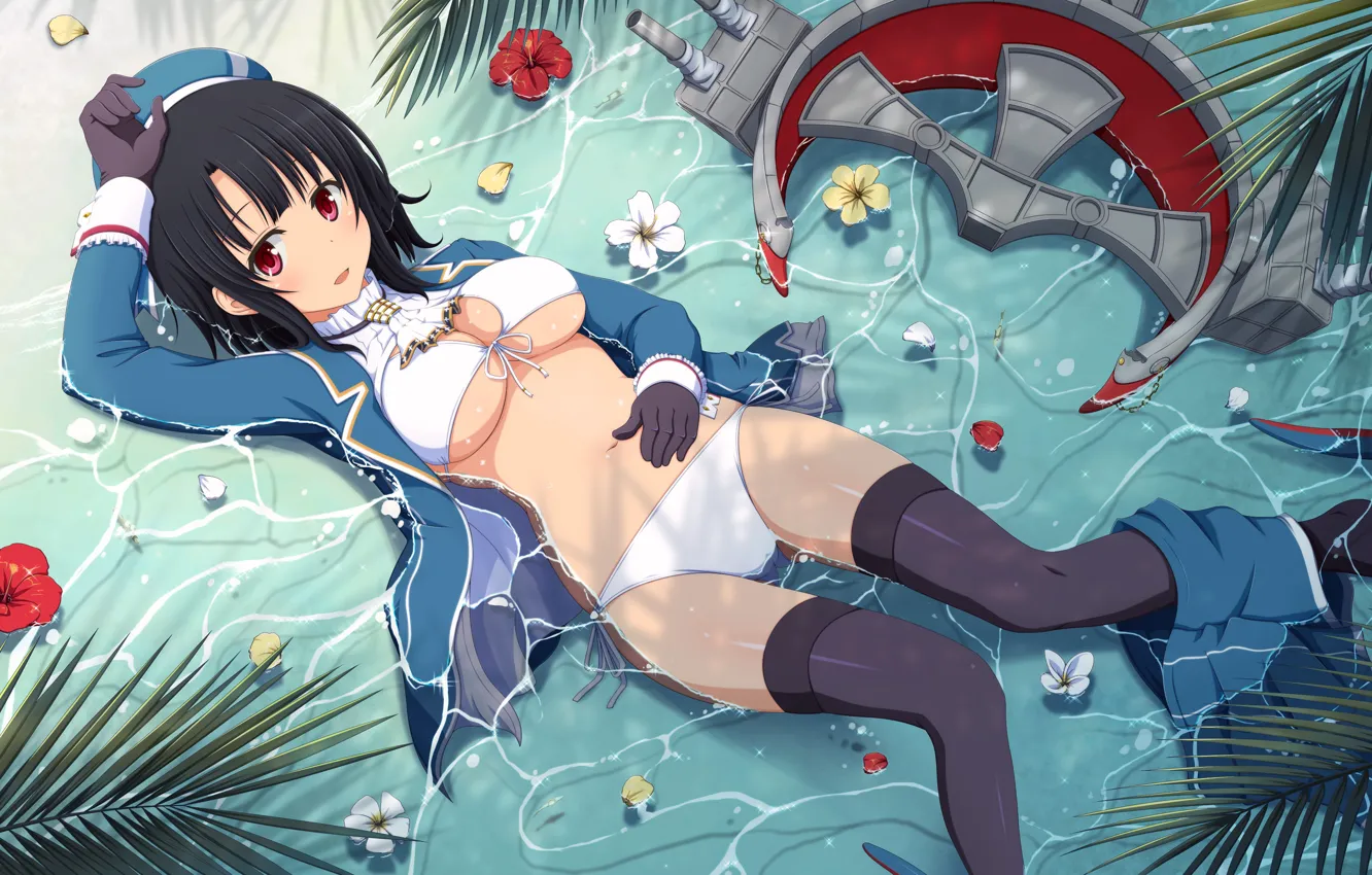 Photo wallpaper water, girl, kantai collection, Naval Collection