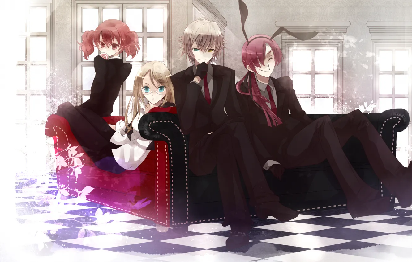 Photo wallpaper girls, art, guys, inu x boku ss