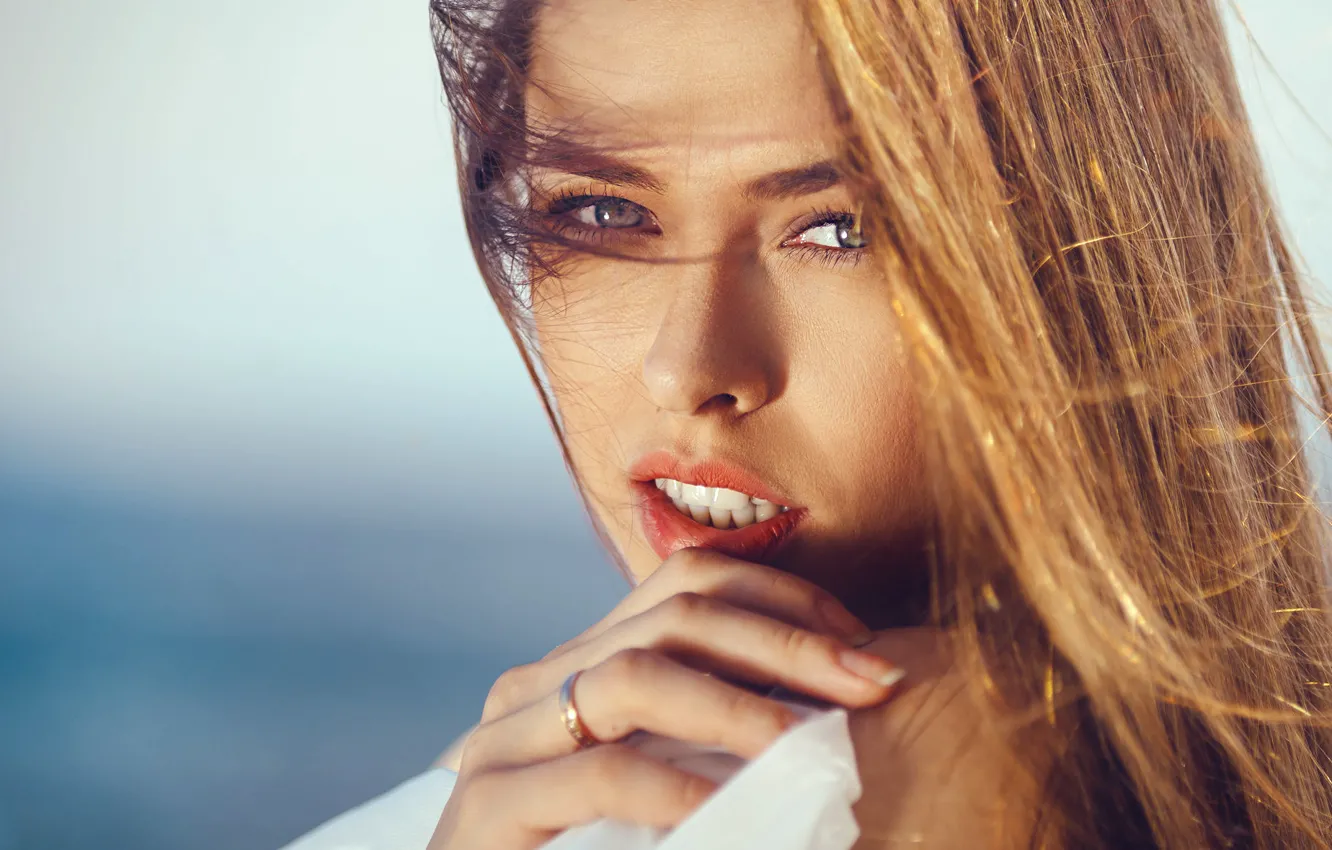 Photo wallpaper sponge, the beauty, teeth, Anastasia, Nastya, Igor Egorov