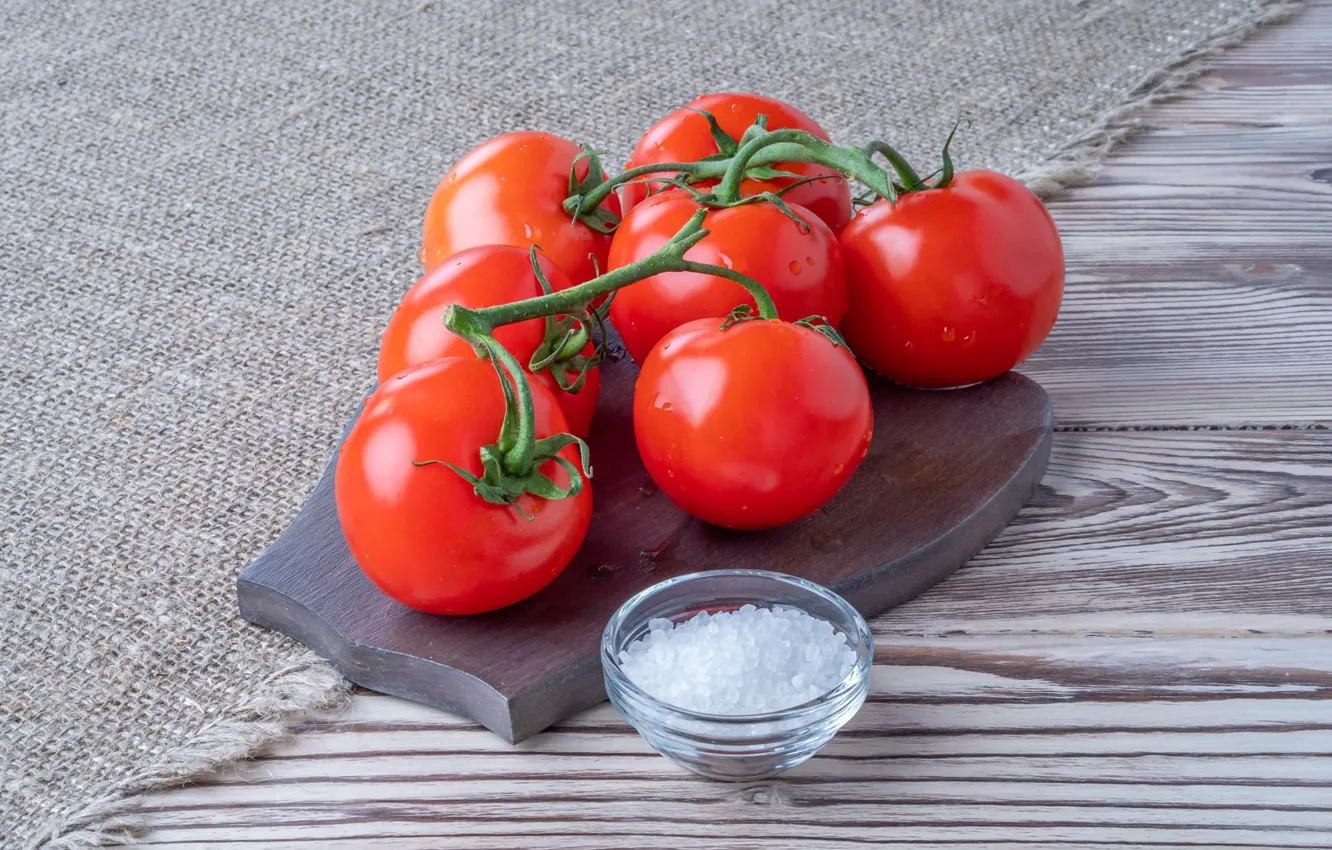 Photo wallpaper tomatoes, tomatoes, salt