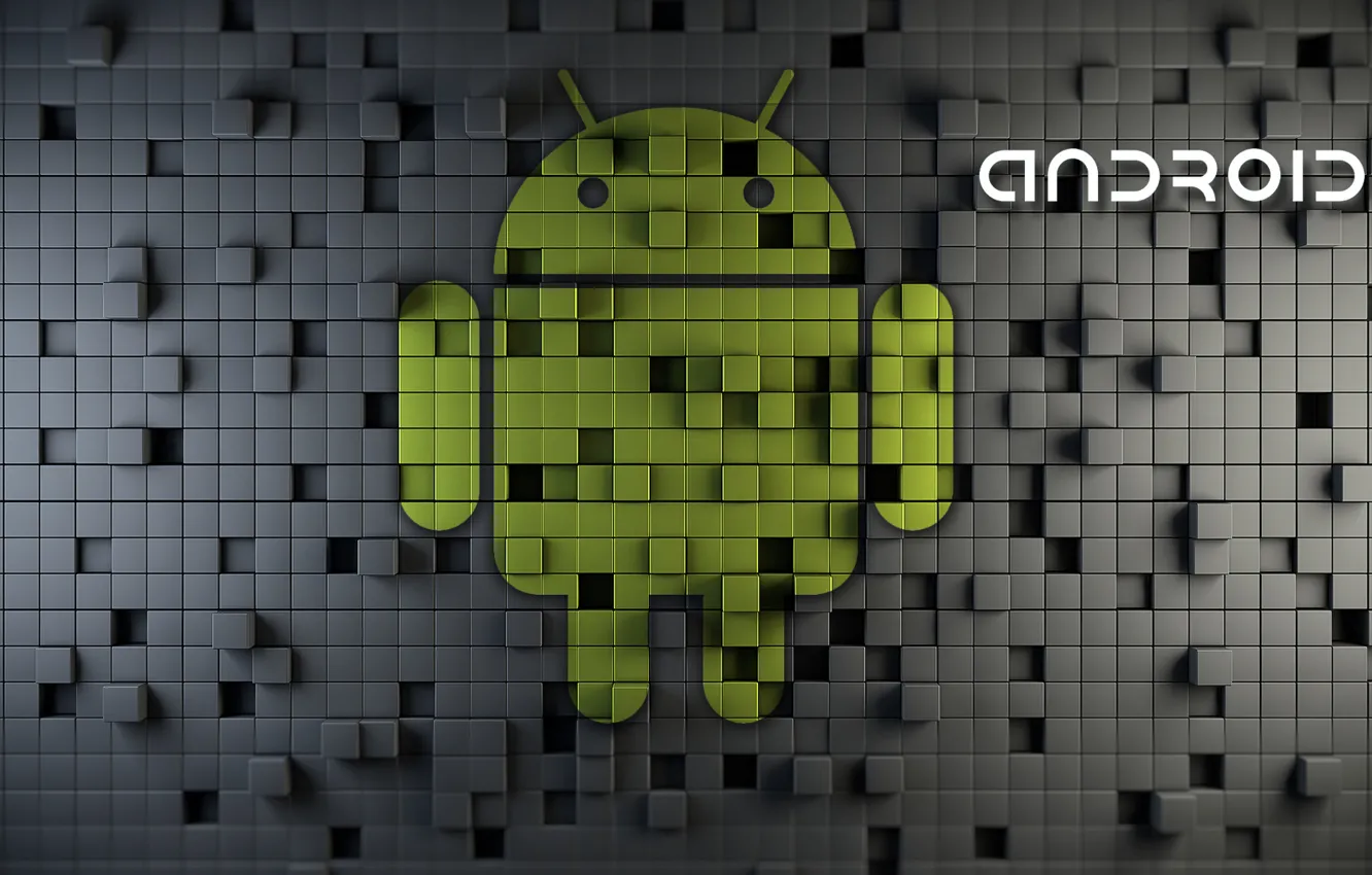 Photo wallpaper logo, robot, android, google, rendering