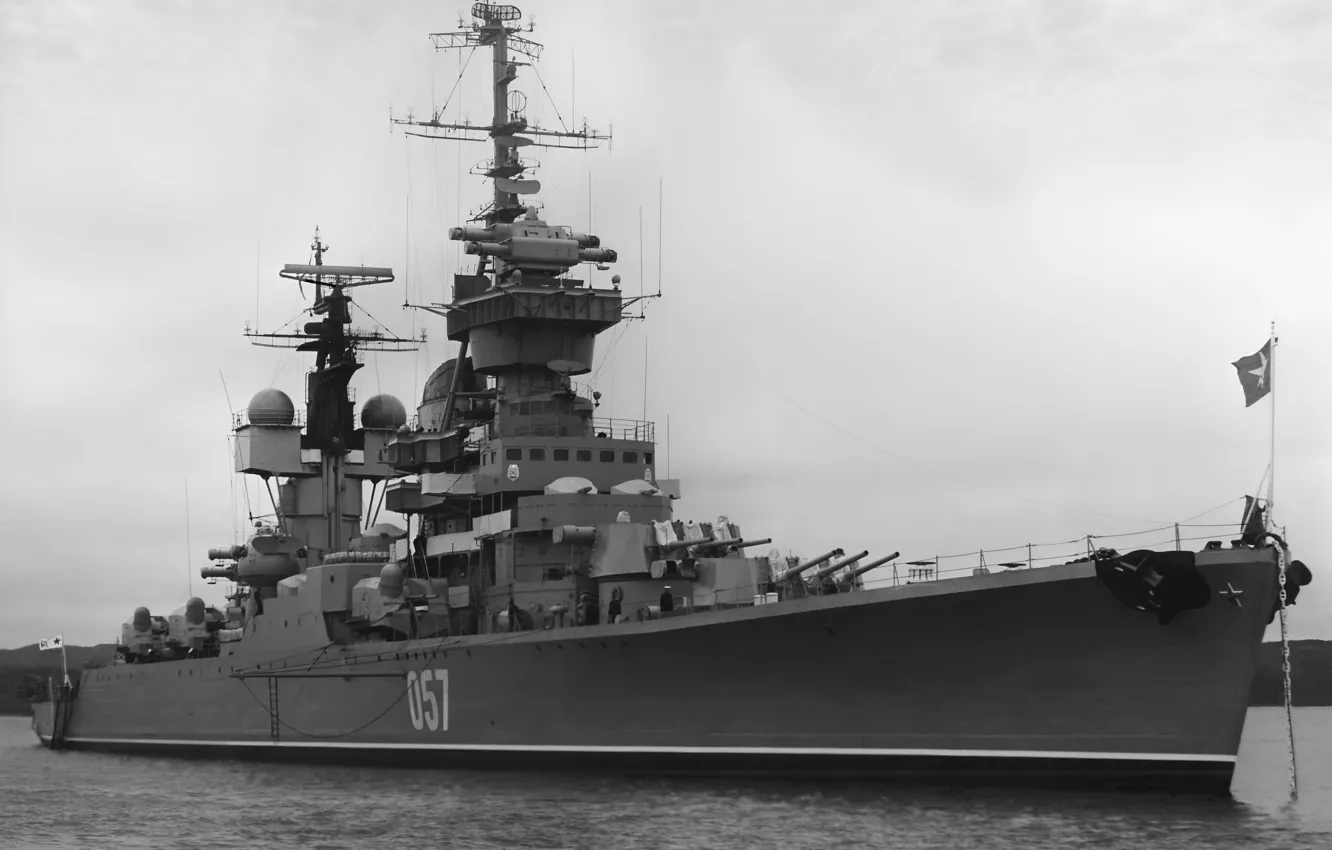Photo wallpaper Murmansk, Artillery cruiser, project 68bis