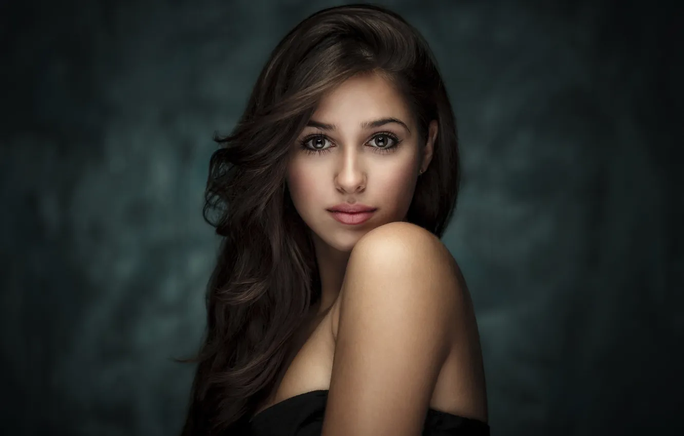 Photo wallpaper girl, model, makeup, brunette