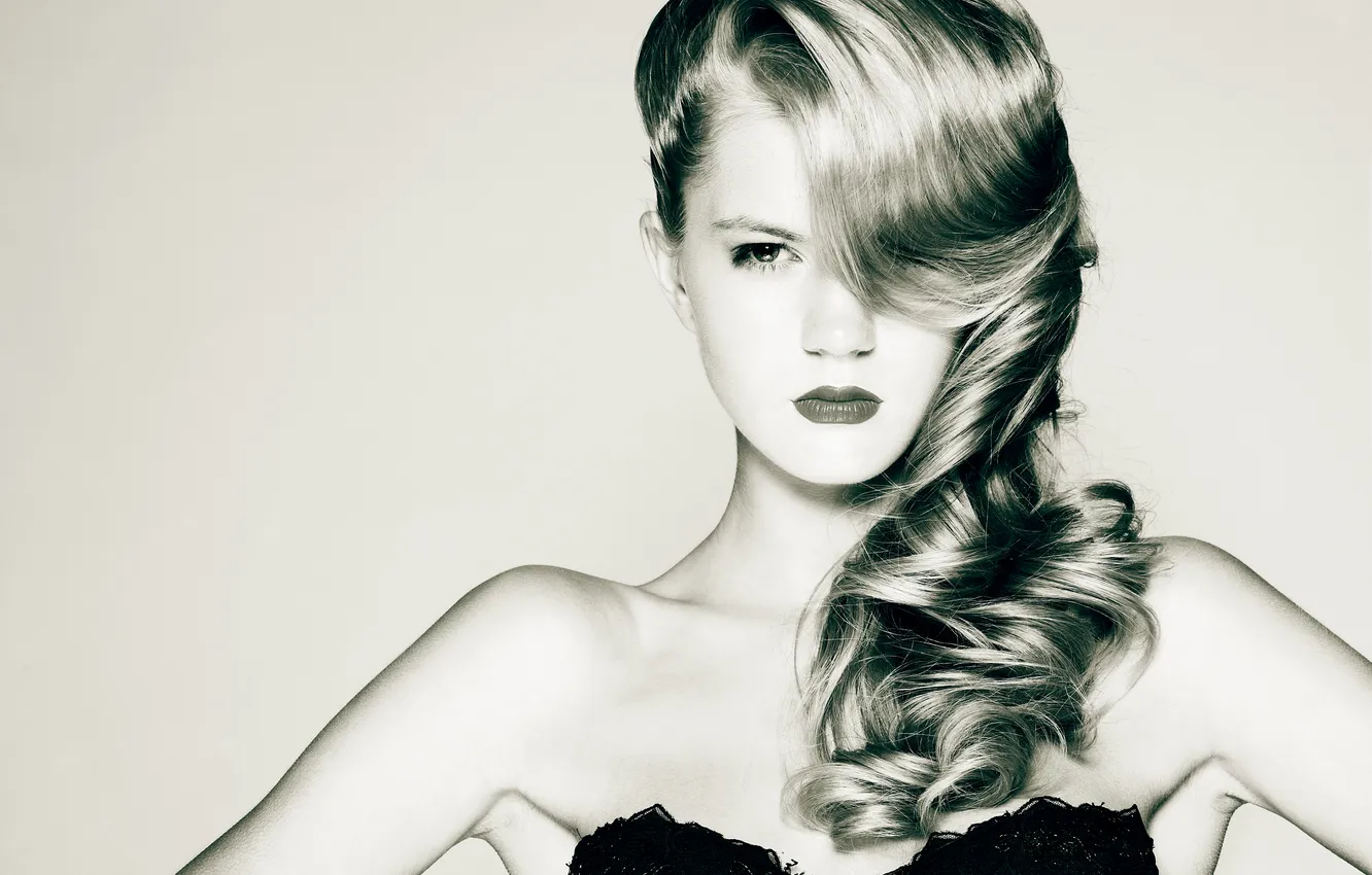 Photo wallpaper girl, style, hair, color, corset