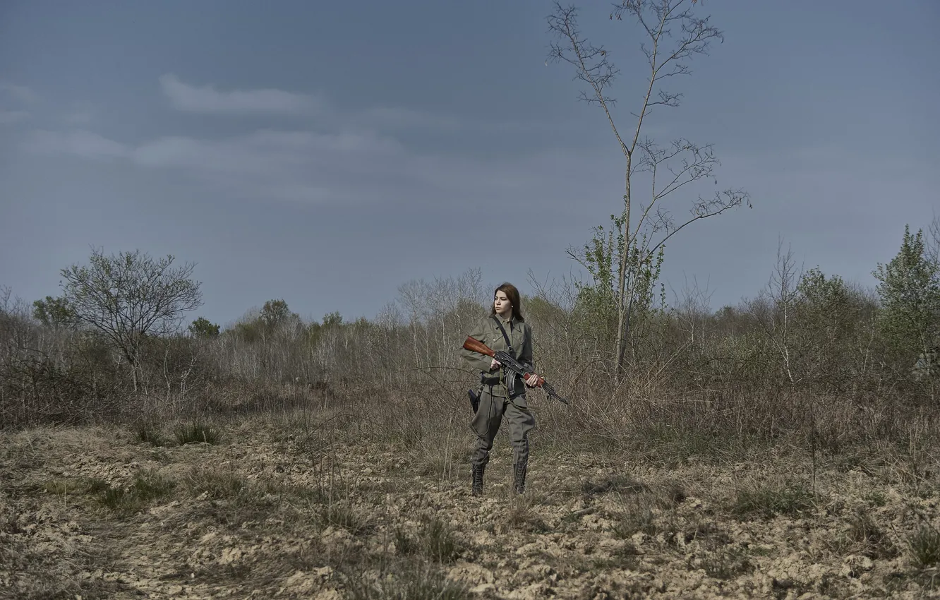 Photo wallpaper girl, nature, machine, form, Kalash