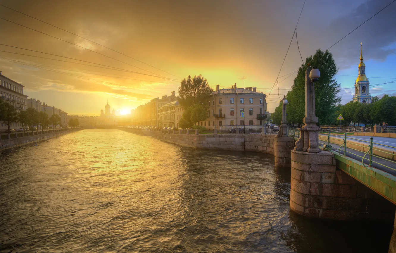 Photo wallpaper sunset, Eduard Gordeev, Saint Petersburg, semimostye