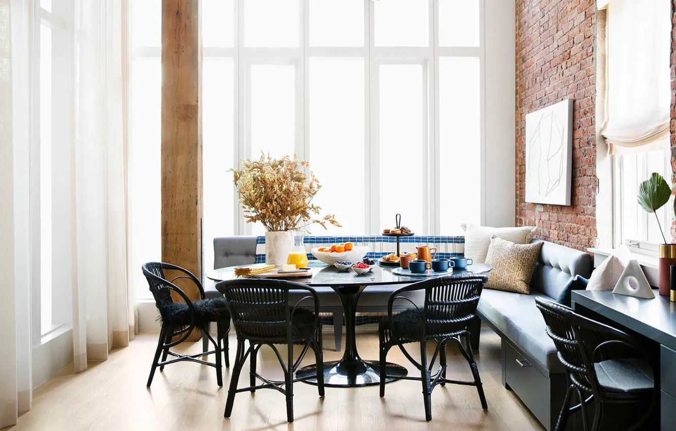 Photo wallpaper room, interior, Brooklyn, dining room