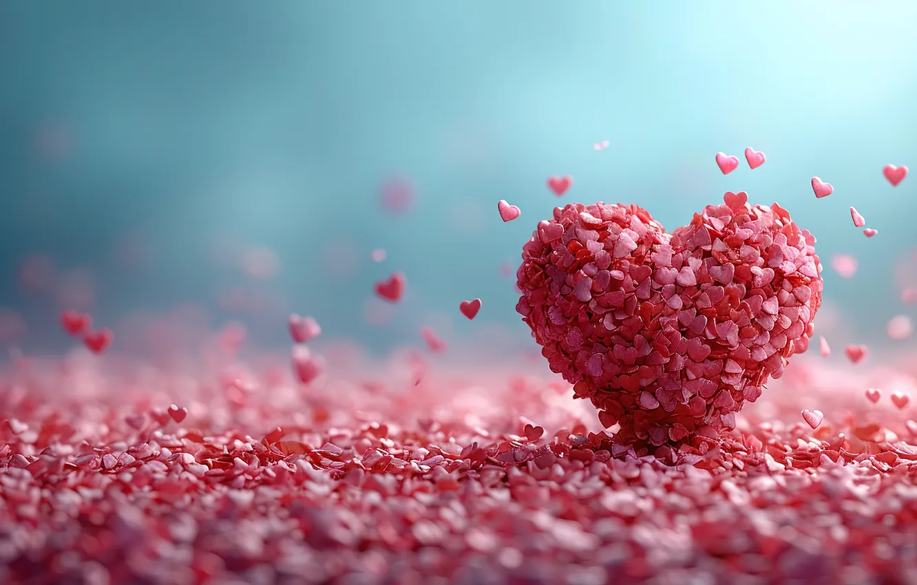 Photo wallpaper love, background, romance, heart, hearts, love, Valentine's day, pink