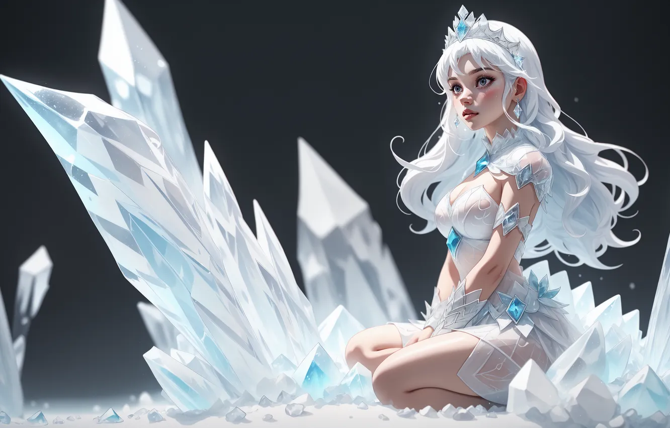 Photo wallpaper wallpaper, Frozen, ice, queen, Illustrations