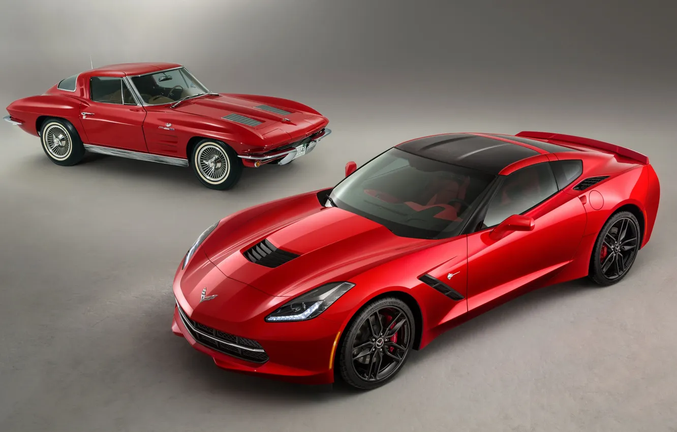 Photo wallpaper red, Corvette, Chevrolet, Chevrolet, the front, Corvette, Stingray, Stingray