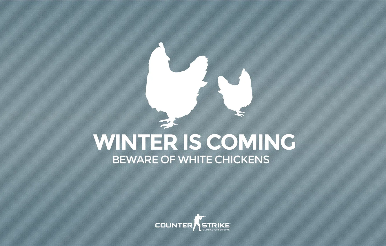 Photo wallpaper CS GO, Counter Strike Global Offensive, Серия &ampquot;CS GO Situation&ampquot;, Beware of white chickens, Winter …
