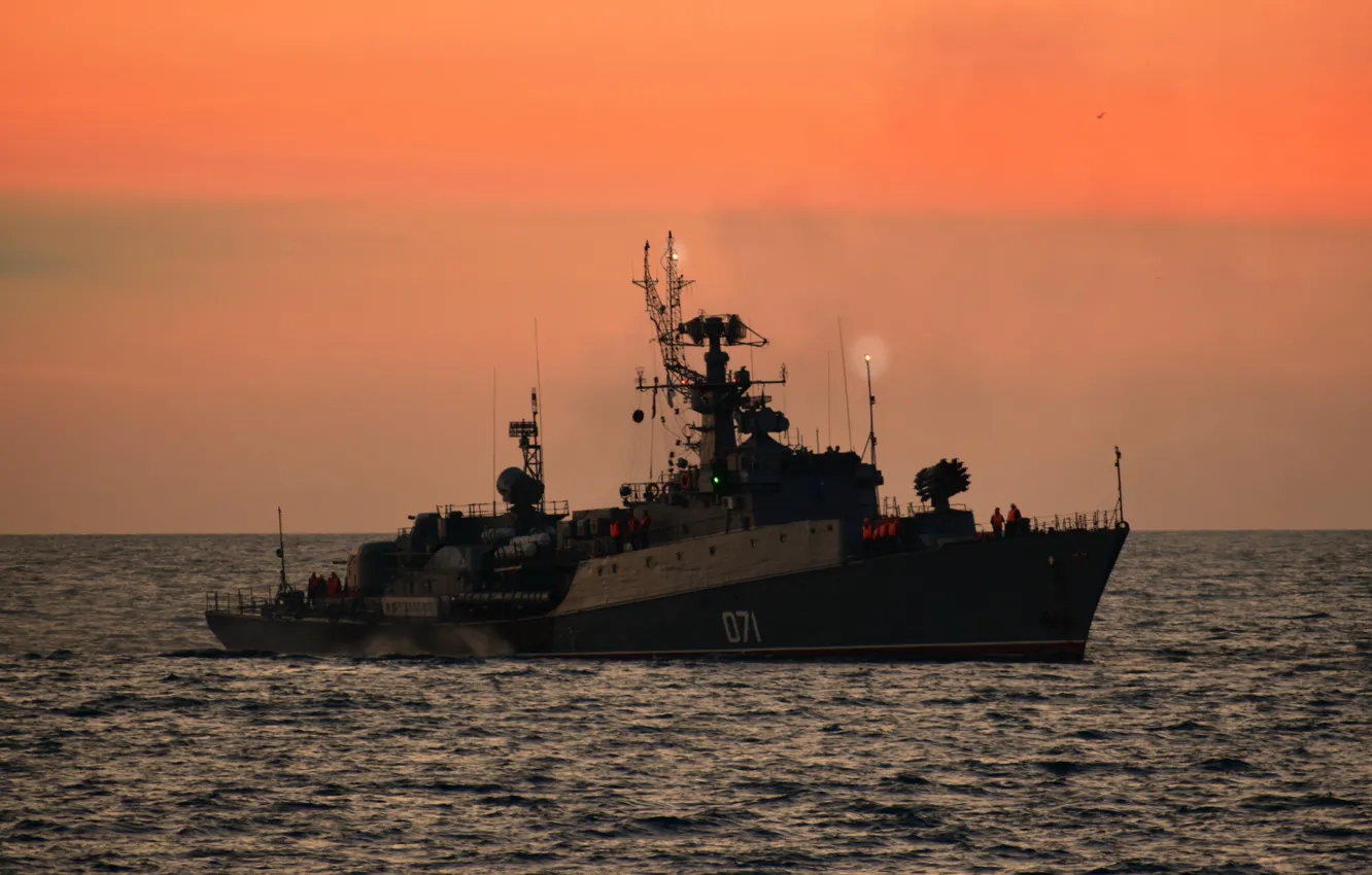 Photo wallpaper ship, the evening, anti-submarine, small, Suzdalets