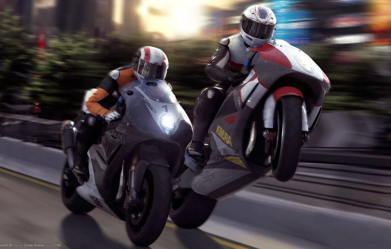 Photo wallpaper race, speed, motorcycle, motorcyclist, two, MotoGP 6