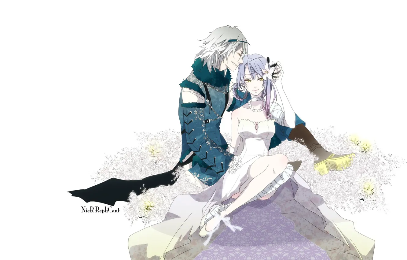 Photo wallpaper the game, art, two, nier